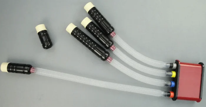 ross canister system for bagpipe pipe bags showing stocks