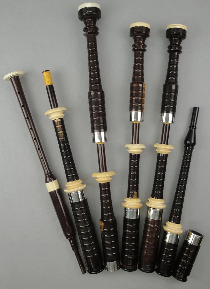 David Glen, Circa 1890s, Cocuswood, Nickel, Ivory, with Original Practice Chanter