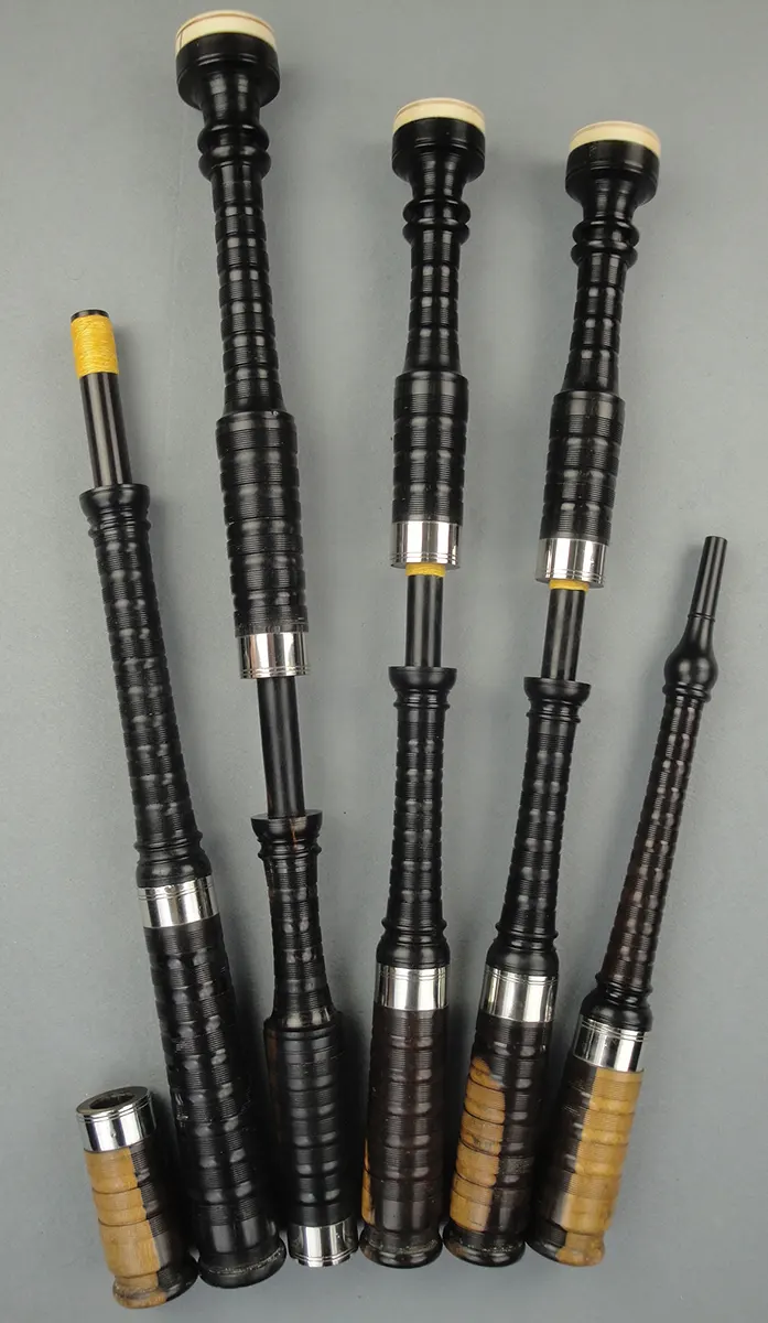 David Glen, Circa 1895, Ebony & Cocuswood, Nickel, Ivory Caps