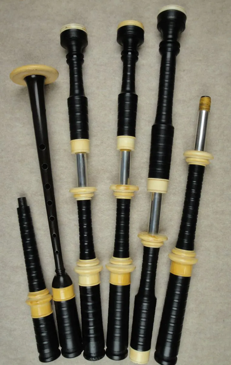 David Thow, Pre-1916, Ebony, Ivory, Plain Silver Slides Set #1