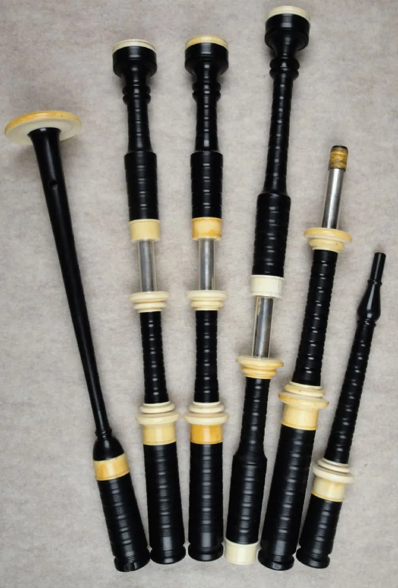 David Thow, Pre-1916, Ebony, Ivory, Plain Silver Slides, Set #2