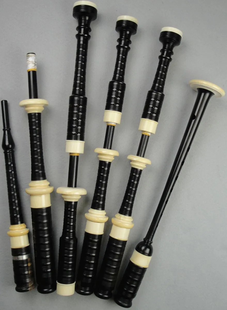 Gavin Macdougall, Circa 1900, Ebony, Full Ivory, Brass Inserts, Built-in Watertrap, Original Chanter