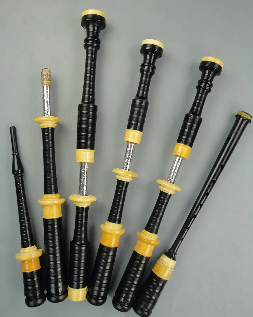 Henderson, 1931, African Blackwood, Ivory, Engraved Silver Slides Hallmarked