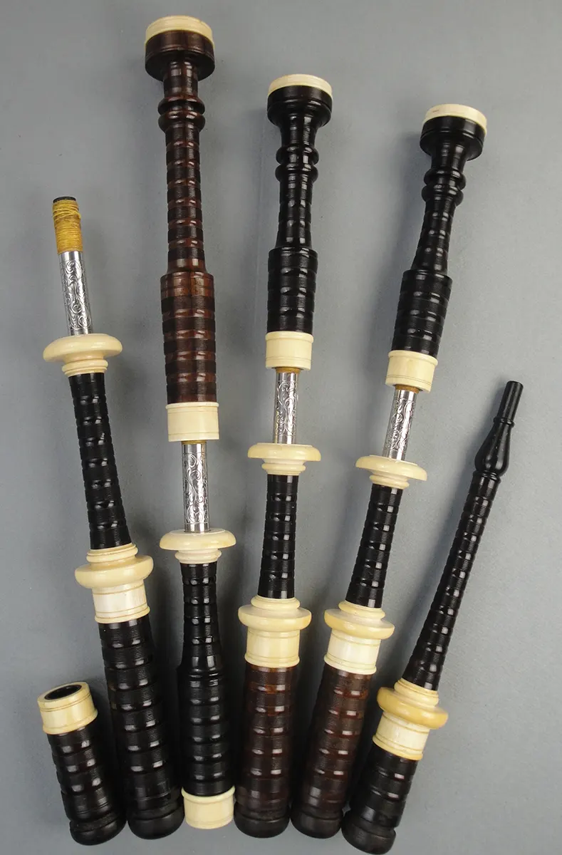 Henderson, Lawrie, Robertson Frankenpipe, Blackwood, Cocus, Ivory, Engraved Nickel