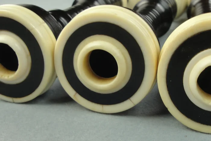 Henry Starck, Circa 1930s, Engraved Silver Slides, Ivory
