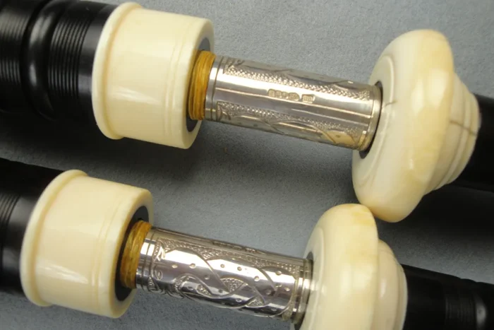 Henry Starck, Circa 1930s, Engraved Silver Slides, Ivory
