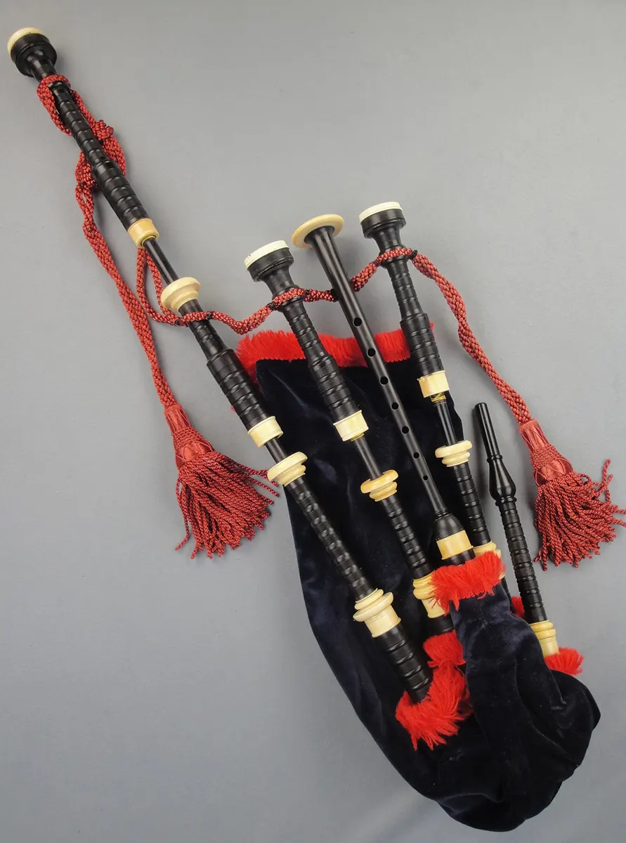 J & R Glen Half-size Set, Circa 1900-1930, African Blackwood, Full Ivory Mounts