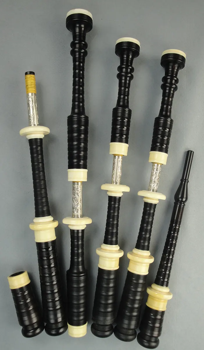 Lawrie, Circa 1930s, Ivory, Engraved Silver Slides