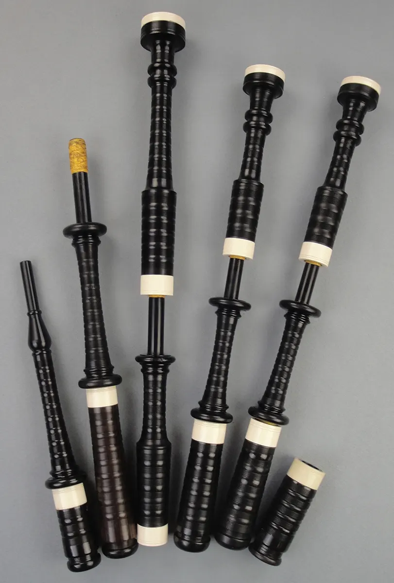 Lawries, Circa 1915, Ebony, Imitation Ivory Ferrules, Caps