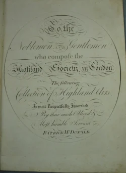 “A Collection of Highland Vocal Airs,” Patrick MacDonald, First Edition, 1784