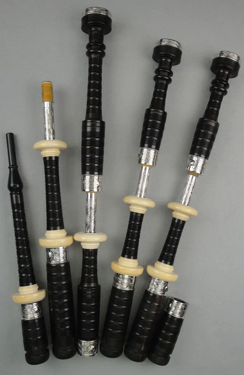 Robertson Circa 1960 Engraved Silver Alloy Ivory