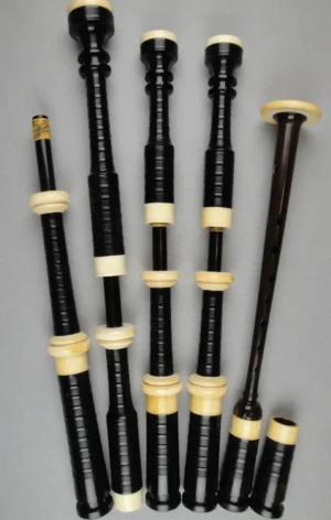 Stamped William Ross (queen’s Piper), in Ebony, Full Ivory, Brass Inserts