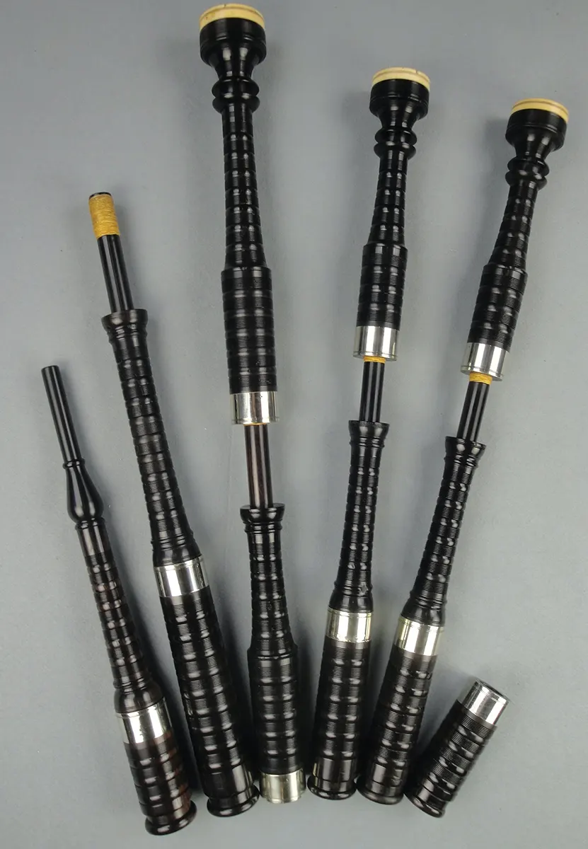 Unknown Edinburgh Bagpipe, Circa 1890s, Ebony, Nickel, Ivory