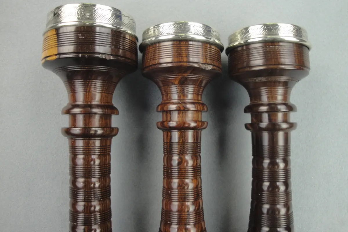 J&R Glen, Circa 1940, Cocuswood, Engraved Nickel, Ivory

