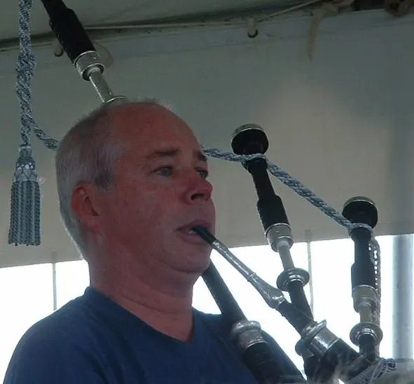 jim playing bagpipes north hero